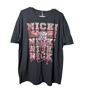Nicki Minaj Western Graphic Black T-Shirt Men's XL Animal Print Short Sleeve Tee